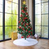 Aden Yılbaşı Ağacı Halısı, Peluş Yılbaşı Paspası, Christmas Halısı, Çam Ağacı Eteği Tavşan Tüyü Peluş 100x100cm