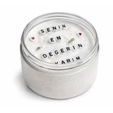 AdenA Kişiye Özel Mesajlı El Yapımı Soya Wax Mum – Cam Kavanoz – Dekoratif ve Hediyelik Mum
