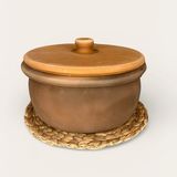 AdenArt El Yapımı Doğal Toprak Güveç Tencere Jumbo Boy 30*15 cm - Kahverengi - 30 x 15 cm
