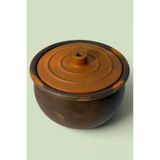 adenart pottery Toprak Güveç Tencere Küçük Boy 20 Cm Doğal El Yapımı (Kapaklı) 2,5 Lt 2 Kişilik