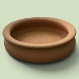 AdenArtpottery Toprak Güveç Fırın Tepsisi-Tavası 28 cm Küçük Boy Doğal El Yapımı - Kahverengi