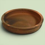 AdenArtpottery Toprak Güveç Fırın Tepsisi-Tavası 33 cm Orta Boy Doğal El Yapımı - Kahverengi