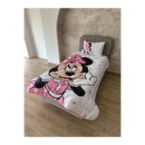 adenkahome Minie Mouse Desenli, Çift Taraflı Tek Kişilik Welsoft Uyku Seti