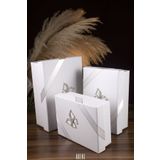 ADENZ Hediye Kutusu 3'lü Set - 1. Sınıf Kelebek Taşlı - Bohça Çeyiz Gelin Damat