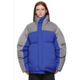 Ader Şişme Mont, Kadın Mont, Kışlık Mont, Rüzgar ve Yağmur Geçirmez Ader Mont - Mavi - 2XL - 3XL