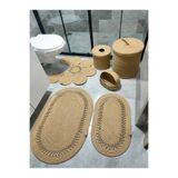 ADES HOME DESİGN Jüt,banyo Takımı,Banyo Paspası, Paspas Takımı,Makyaj Sepeti,Çöp Kovası,Klozet Paspas,