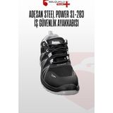 Adesan Steel Power S1-203 Kompozit Burunlu Su Itici Deri Iş Güvenliği Ayakkabısı - Gri