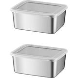 Adet 304 Çelik 550 ml Yemek Meyve Et Buzdolabı Beslenme Saklama Kabı MT107-2 - Sarı