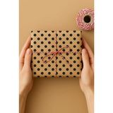 Adet Ambalaj ve Paket Kağıdı, Puantiye Desenli, Kraft-Siyah, (70X100CM) | Hediye Paketi ve Ambala - Standart