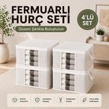 Adet Lüks Pencereli Çok Amaçlı Dolap Düzenleyici Hurç Çorap Hurcu 34 x 22 x 22 cm (Beyaz)