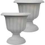 Adet Plastik Ayaklı Saksı Seti 6 Lt Iç ve Dış Mekan Çiçek Saksısı 30X29 cm Kırık Beyaz