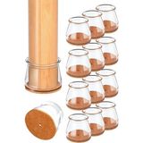 Adet Yuvarlak Sandalye Papucu (2.8–3.4 Cm) – Şeffaf Silikon Ince Keçeli, Gürültü Önleyici ve Zemin Koruyucu Mobilya Ayak Kılıfı