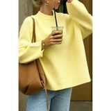Adeyo Store Kadın Balıkçı Yaka Oversize Yeni Sezon Triko Kazak - Sarı