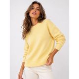 Adeyo Store Kadın Bisiklet Yaka Yumuşak Dokulu Oversize Triko Kazak - Sarı - 2XL