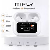 Adeyo Store Smart Screen Pro Anc Enc Akıllı Ekranlı Bluetooth Kulaklık Dokunmatik Şarj Kutulu Kablosuz Kulak Içi Kulaklık - Beyaz