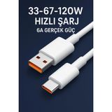 Adeyo Store Type C Kablo Hızlı Şarj Kablosu 67-120W 6A Redmi Note 10 S x Pro Max 5g Redmi Note 11 S 5g T - Beyaz