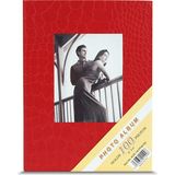 Adf Toptan 10×15 cm 100’LÜK Çerçeveli Deri Fotoğraf Albümü - Kırmızı - 10x15