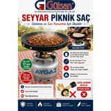 AdGaz Gülsan Çift Fonksiyonlu Kavurma Sacı Gözleme Sacı 45 Cm Seyyar sac
