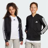adidas 3 Stripes Fleece Çocuk Siyah Kapüşonlu Ceket JD6494