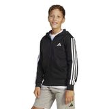 adidas 3 Stripes Fleece Çocuk Siyah Kapüşonlu Ceket
