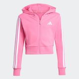 adidas 3 Stripes French Terry Full Zip Cr Kız Çocuk Pembe Kapüşonlu Ceket - 7 - 8 Yaş - Çok Renkli