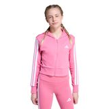 adidas 3 Stripes French Terry Full Zip Cr Kız Çocuk Pembe Kapüşonlu Ceket