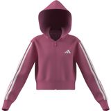 adidas 3 Stripes French Terry Full Zip Kapüşonlu Ceket Kız Çocuk, 152, 01-JY4983-6, Pembe, kız-çocuk