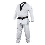 adidas Adi Start II Siyah V Yaka Siyah Kuşak Tekvando Dobok Üniforma, Beyaz, 0