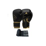 adidas Adih80 (Hybrid80) Boks Eldiveni Ve Dragondo Boks Bandajı 2'li Set Siyah Altın, Gifttoom