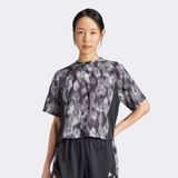 Adidas Allover Print Flower Kadın Tişört - XS - Gri
