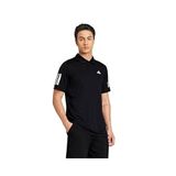 adidas CLUB 3STR POLO Erkek Kısa Kollu Polo Yaka Tişört, black, L