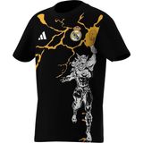 Adidas Çocuk Siyah T-Shirt Real Marvel Desenli Erkek Çocuk için Rahat Kesim Moda - 9 - 10 Yaş