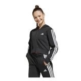 adidas Düz Kız Çocuk Siyah Sweatshırt JJ0956 JG 3S FT FZ CRO