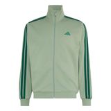 adidas Erkek 3 Çizgili Polar Parça_Takım Elbise, Gümüş Yeşil/Kolej Yeşili, S