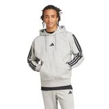 adidas Erkek Essential polar kapüşonlu sweatshirt, üç şeritli kapüşonlu kazak