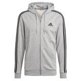 adidas Erkek M 3S Ft Fz Hd Kapüşonlu Sweatshirt, Mgreyh/Black, L