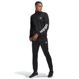 adidas Erkek M Lin Tt Eşofman, Üst: Siyah/Beyaz Alt: Siyah/Beyaz, S EU