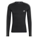 adidas Erkek M Tf 3S Ls Tee Uzun Kollu Üst, Black, S