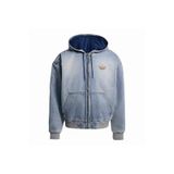 adidas Erkek Mavi Denim Ceket, Kapüşonlu, XS Beden