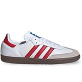 adidas Erkek Samba OG Spor Ayakkabı, Beyaz Kırmızı Gri, 11.5