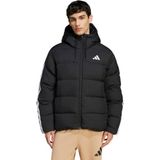 Adidas Erkek Siyah Kapşonlu Mont Essentials Climawarm 3-Stripes Puffer Down - XL