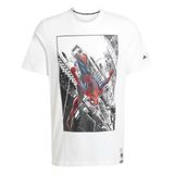adidas Erkek Spider-Man T-shirt M T-S JL5556, Beyaz, S