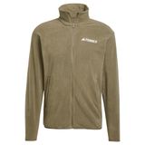 adidas Erkek Terrex Multi Essentials Tam Fermuarlı Polar Yürüyüş Ceketi, Zeytin Tabakaları, XS