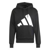 adidas Erkekler Essentials Büyük Logo Polar Hoodie, Siyah/beyaz, L