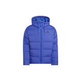 adidas Essentials Climawarm 3 Stripes Puffer Down Kapüşonlu Erkek Mavi Outdoor Montu