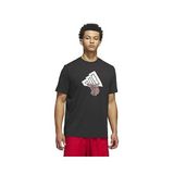 Adidas FDN ILLUSTR TEE Erkek Basketbol Tişörtü KS2198 Siyah