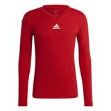 Adidas GN5674 Kırmızı Team Base Tee Futbol Uzun Kollu Antrenman Erkek T-shirt