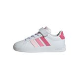 Adidas GRAND COURT 3.0 EL C Unisex Çocuk Spor Ayakkabı Düşük Bilekli (Futbol Dışı) FTWWHT/PNKFUS/BLIPNK 35