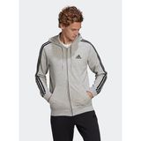 Adidas Gri - Siyah Erkek Kapüşon Zip Ceket GK9034 M 3S FT FZ HD