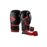 Adidas Hybrid80 Kırmızı-Siyah Boks Eldiveni Ve Dragondo Bandajı Set Seti Kırmızı-Siyah 8 Oz